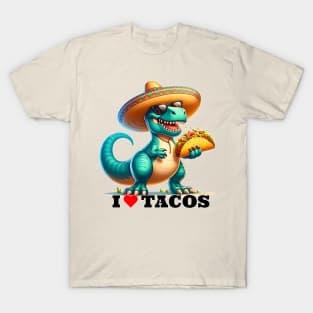 I love Tacos - Dinosaur T-Shirt